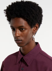 RAF SIMONS SKELETON HAND HOLDING STRASS R EARRING SOLID WHITE